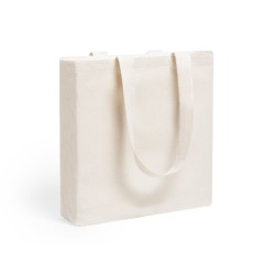 Bolsa de algodón de 140 g / m2 con bolsillo interior y asas de 60 cm