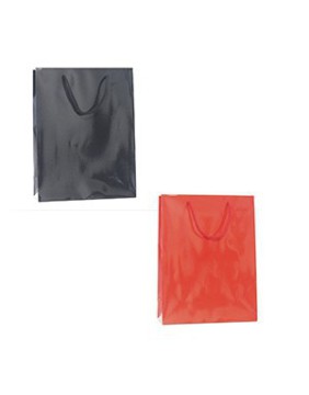 Paper bag with drawstring handle
